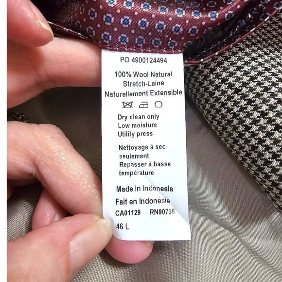 Ralph Lauren Houndstooth Wool Single Breasted Blazer Sz 46L - Picture 12 of 12